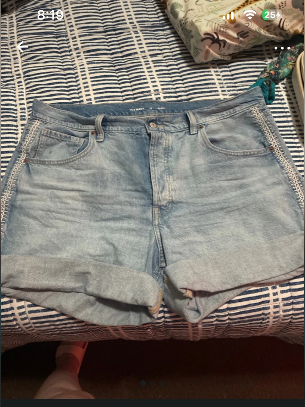 Old Navy Light Blue Denim Roll-Cuff Shorts